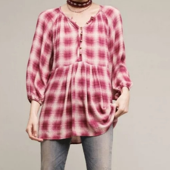 Maeve Pink Calavan Plaid Tunic - Picture 1 of 7